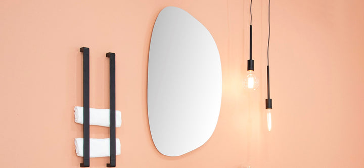 Organic Mirrored Cabinet - Woodgrain Cabinet Finish