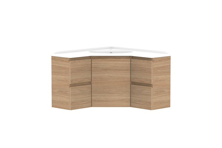 Glacier Corner 900 x 900 Drawers Wall Hung Vanity