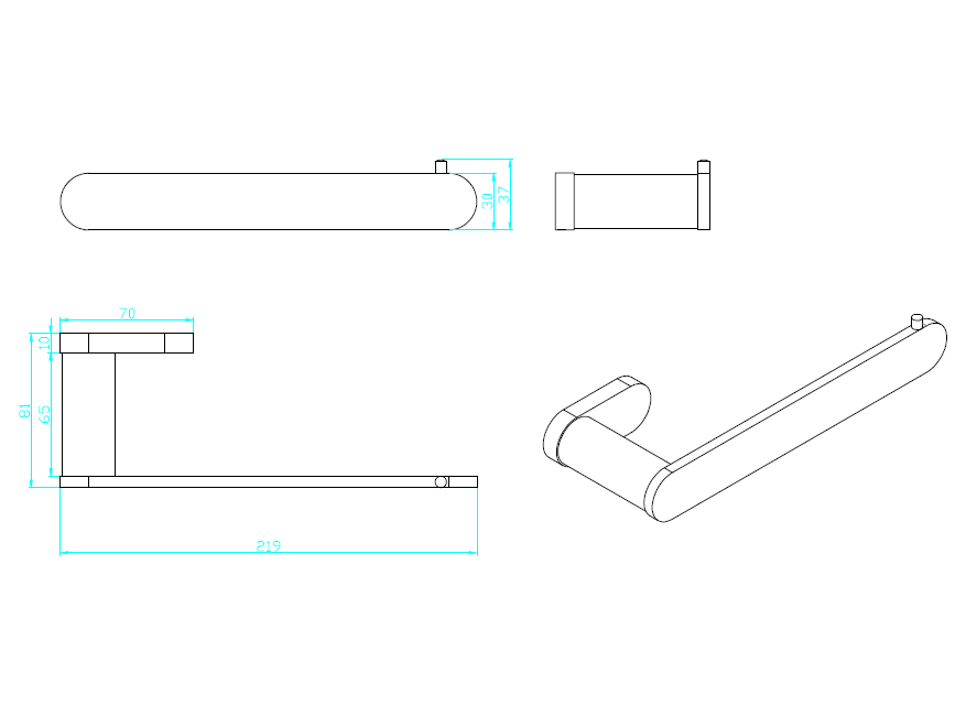 Molly Chrome Towel Bar