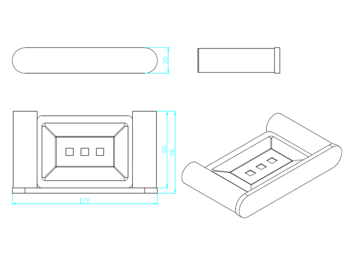 Molly Brushed Gun Metal Soap Holder
