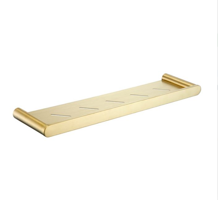 Molly Brushed Gold Shower Shelf