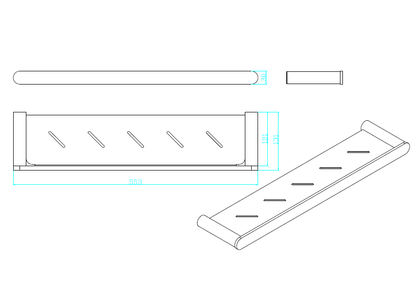 Molly Brushed Nickel Shower Shelf