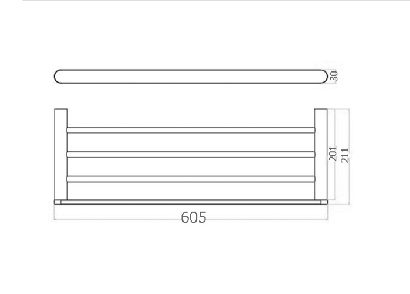 Molly Chrome 600mm Towel Rack