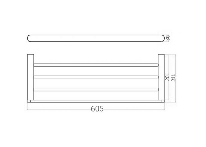 Molly Chrome 600mm Towel Rack