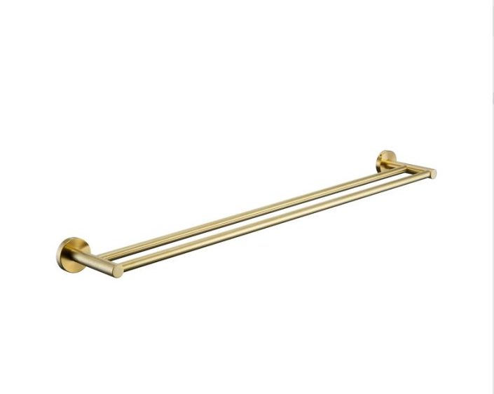 Evolve Brushed Gold 600mm Double Towel Rail