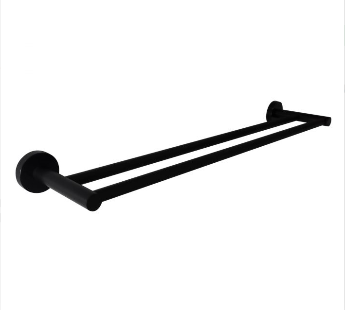 Evolve Black 750mm Double Towel Rail