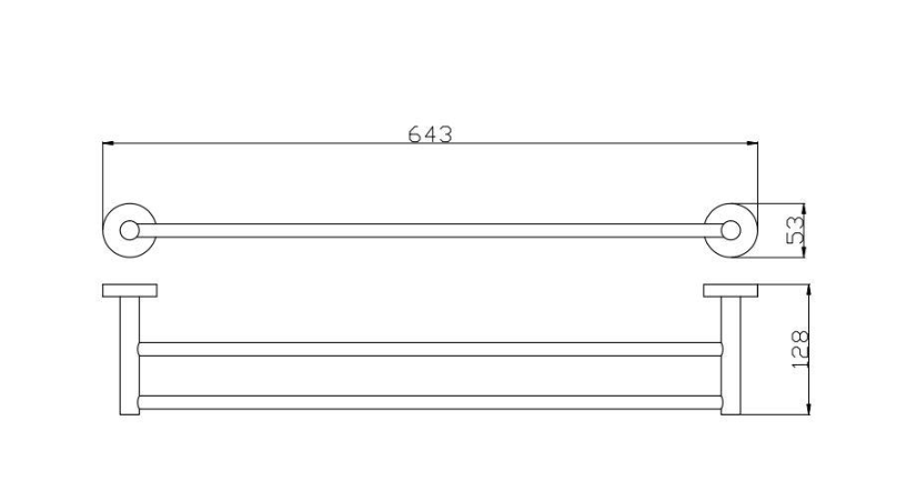 Evolve Chrome 600mm Double Towel Rail