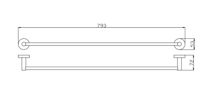 Evolve Brushed Gold 750mm Towel Rail