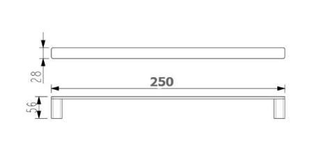 Pasha Chrome 250mm Towel Rail