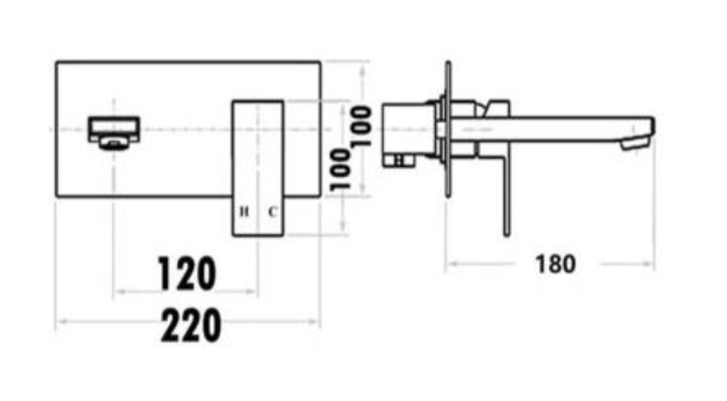 Luxus Black Wall Mounted Mixer