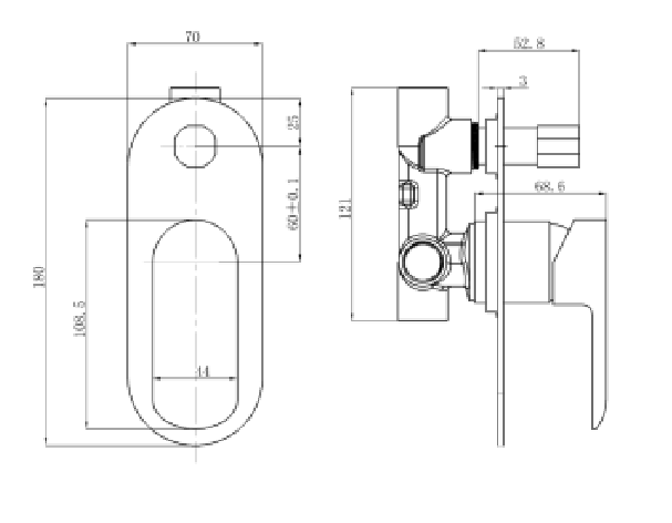 Curve Chrome Shower Mixer + Diverter