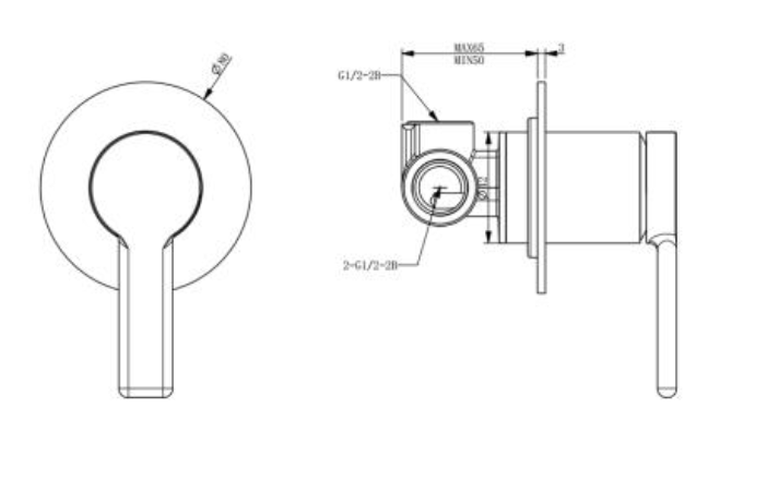 Dawn Brushed Gun Metal Shower Mixer