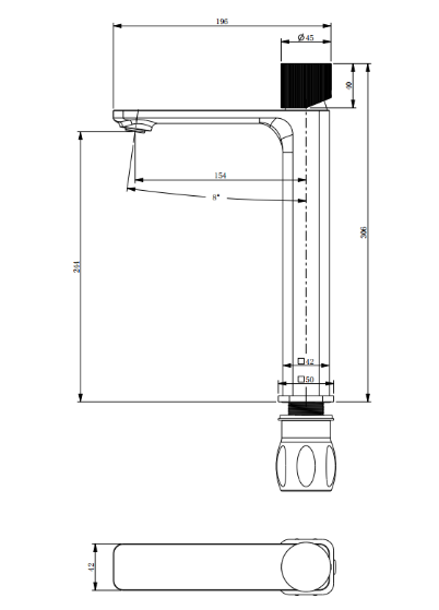 Molly QI Black Tall Basin Mixer