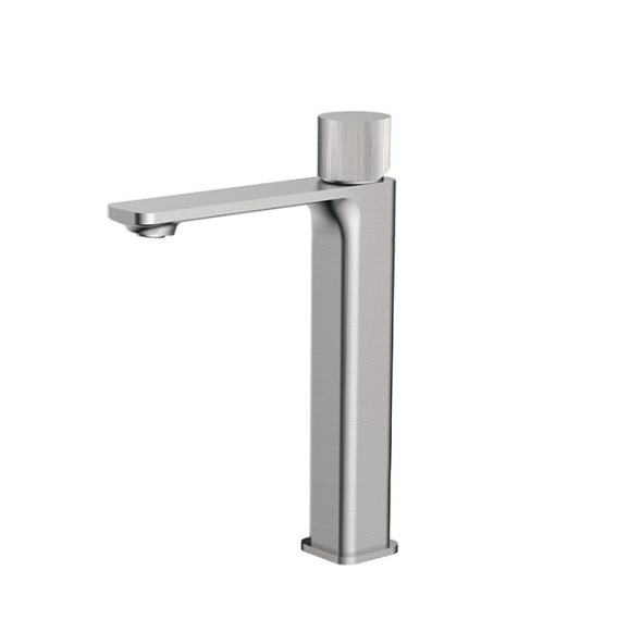 Pasha QI Brushed Nickel Tall Basin Mixer