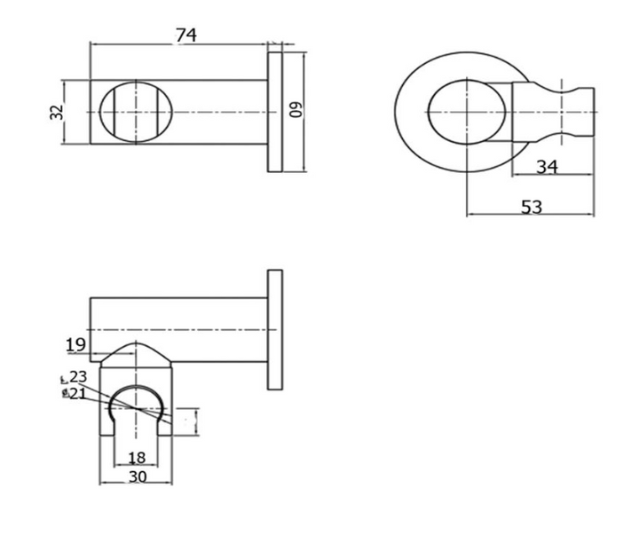 Essence Brushed Gold Round Shower on Bracket