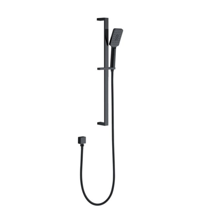 Essence Brushed Gun Metal Square Hand Held Shower on Rail