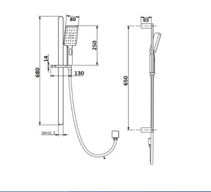 Essence Black Oval Shower on Rail