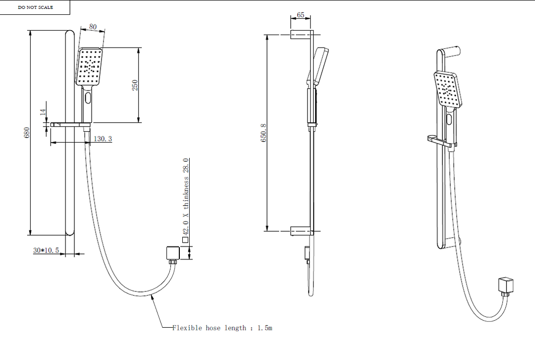 Essence Brushed Gold Oval Shower on Rail