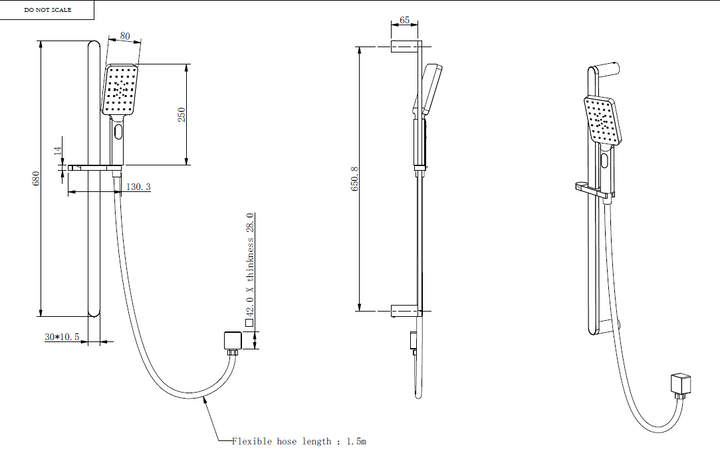Essence Brushed Gold Oval Shower on Rail