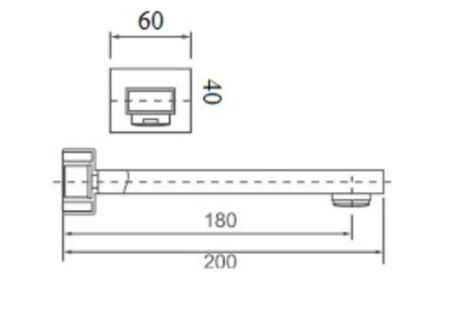 Luxus Chrome Bath Spout 180mm