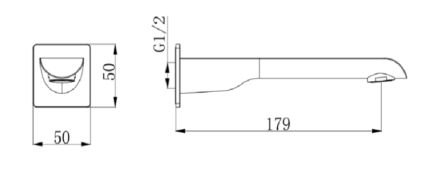 Curve Chrome Bath Spout 180mm