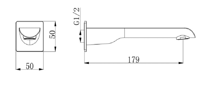 Curve Chrome Bath Spout 180mm