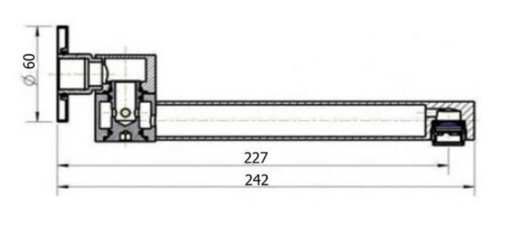Luxus Chrome Swivel Bath Spout 242mm