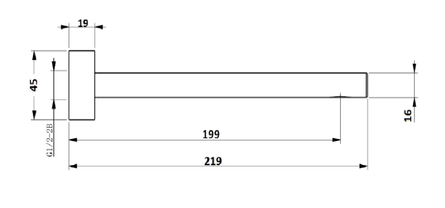 Dawn Brushed Gun Metal Bath Spout 180mm