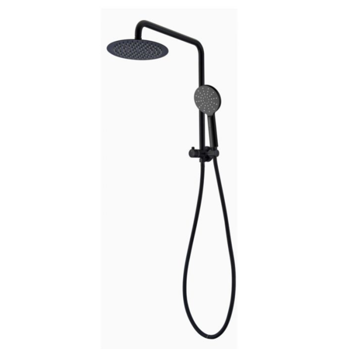 Essence Black Round Shower & 200mm Rain on Bracket
