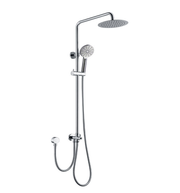Essence Chrome Round Shower & 200mm Rain on Rail Twin Inlet