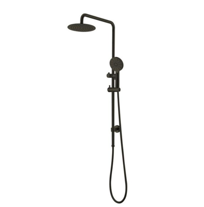 Essence Brushed Gun Metal Round Shower & 200mm Rain on Rail