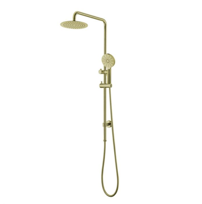 Essence Brushed Gold Round Shower & 200mm Rain on Rail
