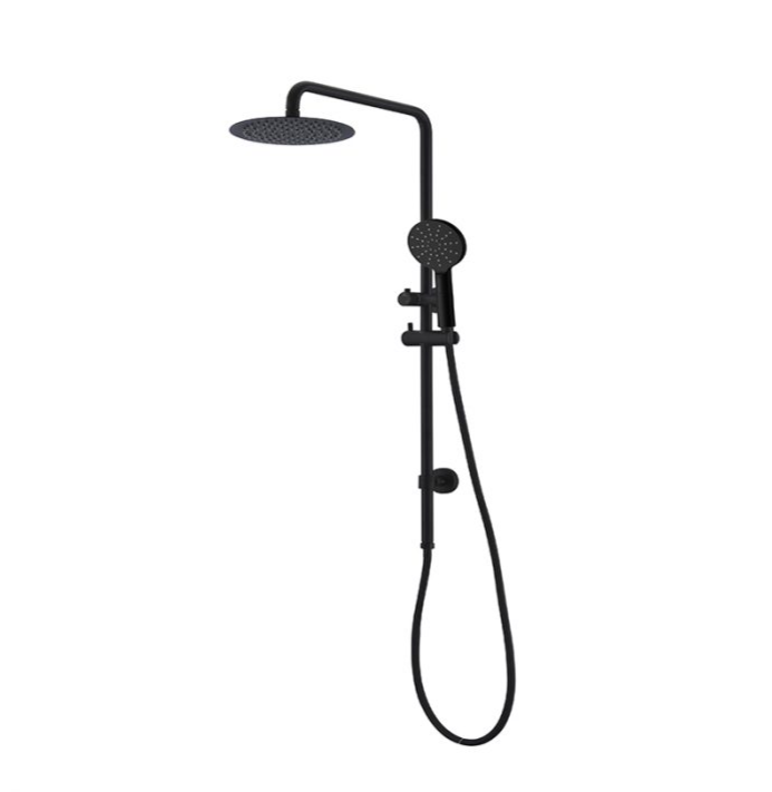 Essence Black Round Shower & 200mm Rain on Rail