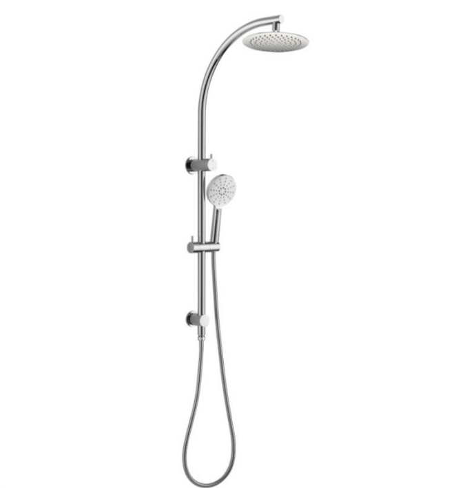 Essence Brushed Nickel Round Shower & 250mm Rain on Rail