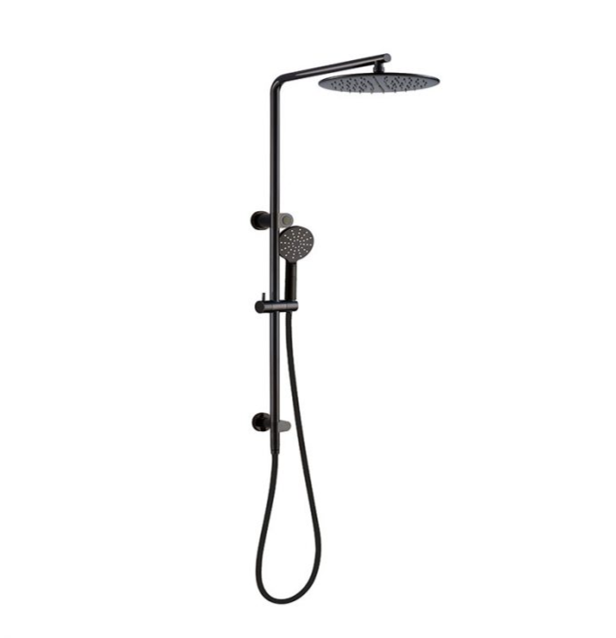 Essence Black Round Shower & 250mm Rain on Rail V2