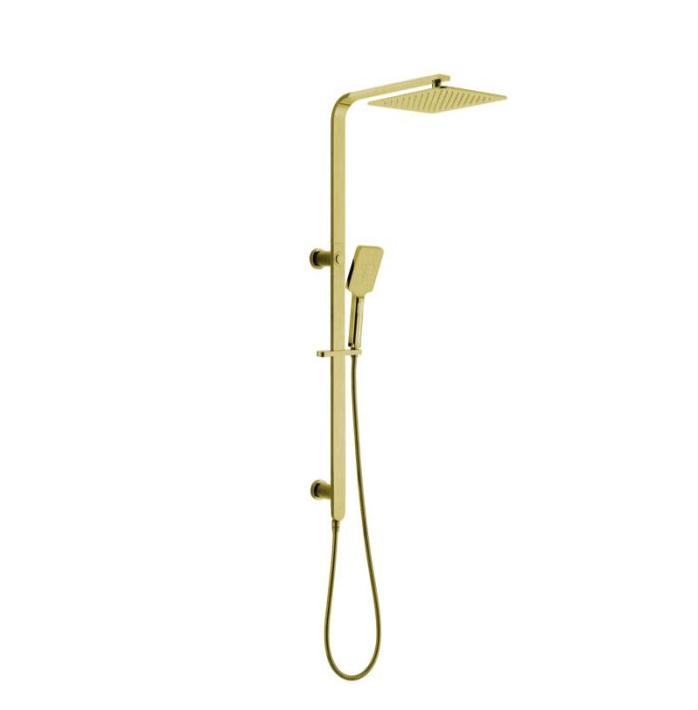 Essence Brushed Gold Oval Shower & 250mm Rain on Rail