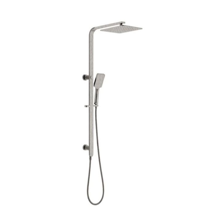 Essence Brushed Nickel Oval Shower & 250mm Rain on Rail