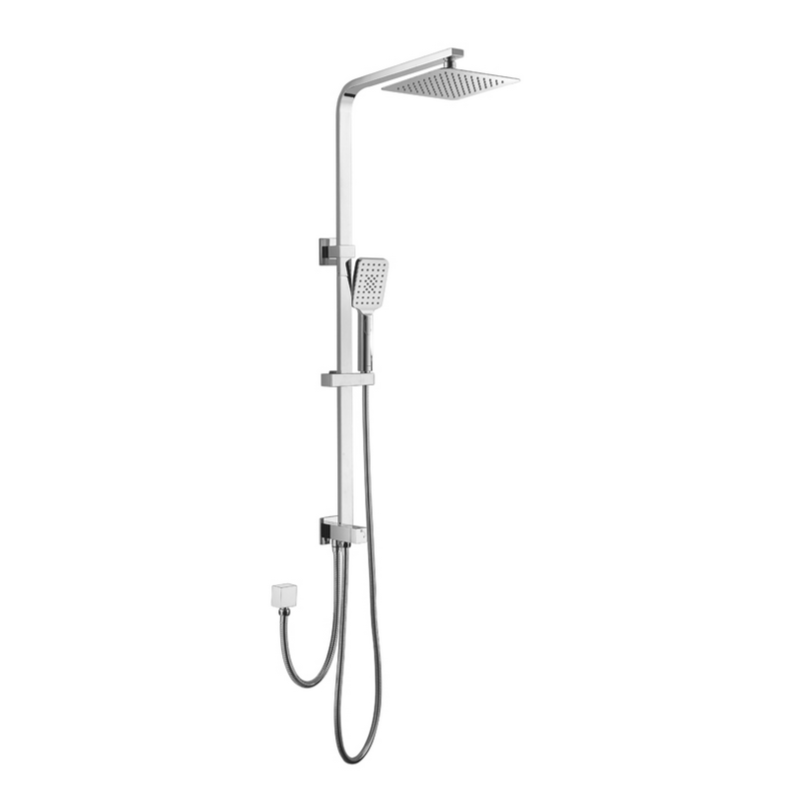 Essence Chrome Square Shower & Rain on Rail Twin Inlet