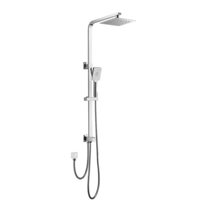 Essence Chrome Square Shower & Rain on Rail Twin Inlet