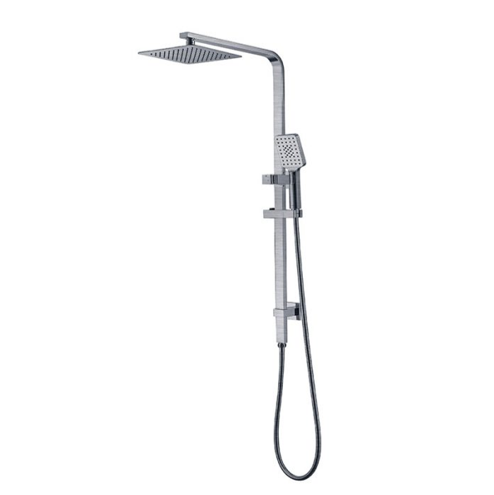 Essence Brushed Nickel Square Shower & 250mm Rain on Rail