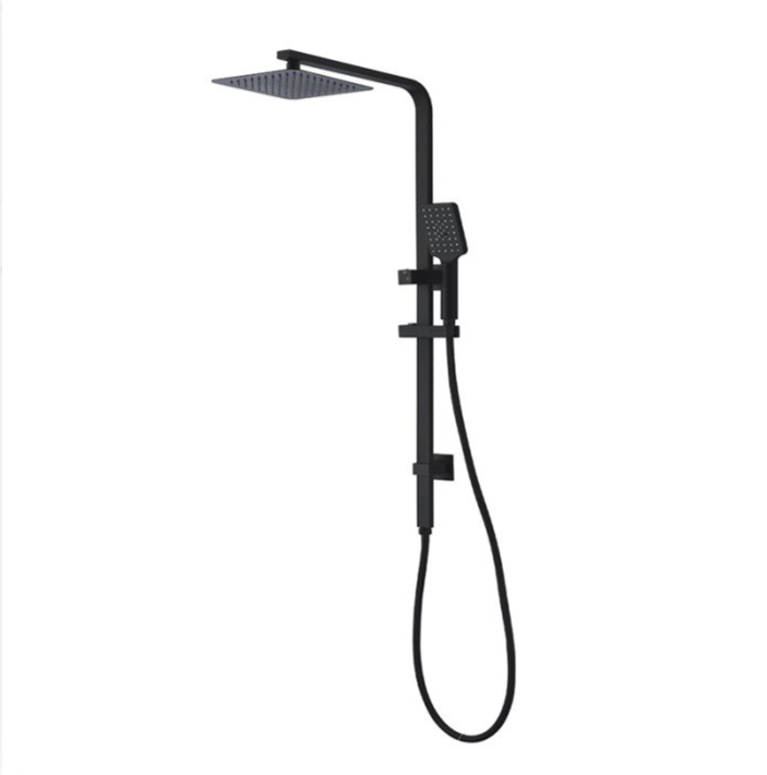 Essence Black Square Shower & 250mm Rain on Rail
