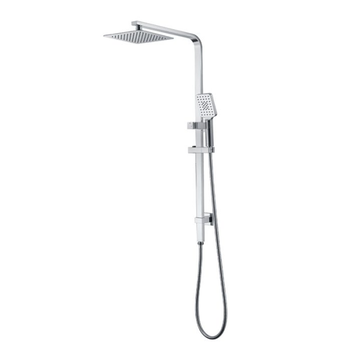 Essence Chrome Square Shower & 250mm Rain on Rail