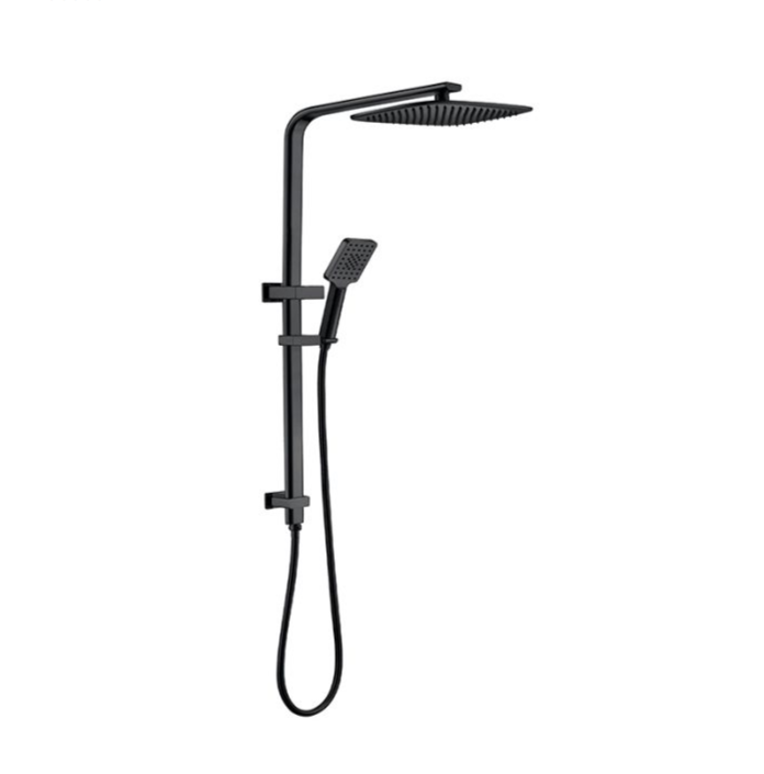 Essence Black Square Shower & 300mm Rain on Rail