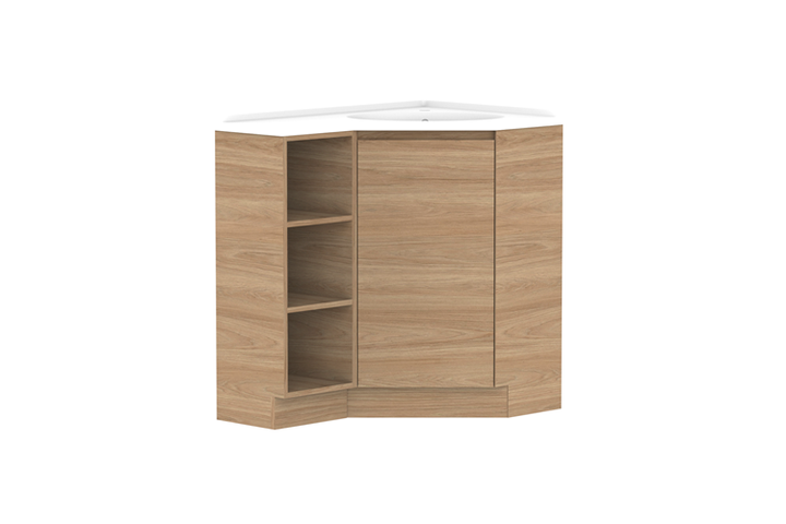 Glacier Corner 600 x 900 Open Shelf, Floor Mount