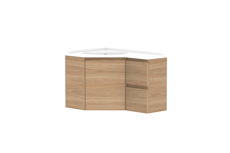 Glacier Corner 600 x 900 Drawers Wall Hung Vanity