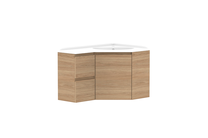 Glacier Corner 600 x 900 Drawers Wall Hung Vanity
