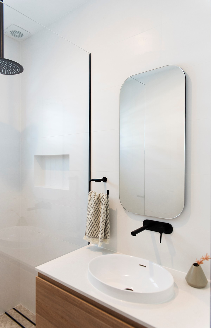 Stadium Mirrored Cabinet - Woodgrain Finish