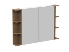 Glacier Shelf Mirrored Cabinet 1200 - Woodgrain Cabinet Finish