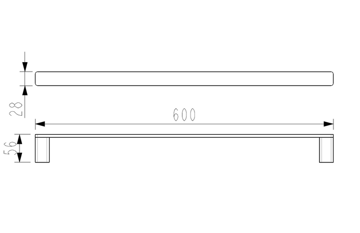 Pasha Brushed Nickel 600mm Towel Rail