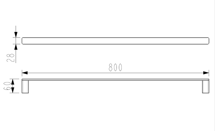 Pasha Brushed Nickel 800mm Towel Rail